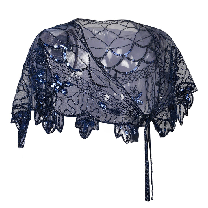 Navy Blue Sequin Bolero - Celia