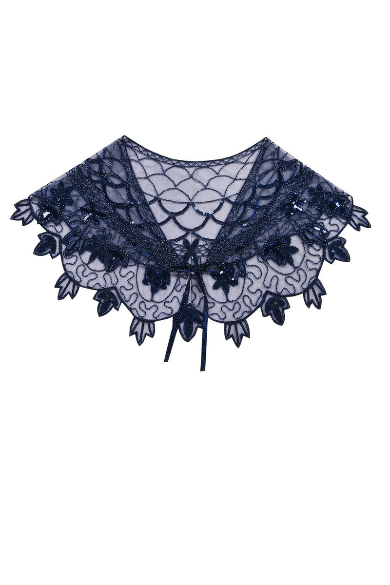 Navy Blue Sequin Bolero - Celia