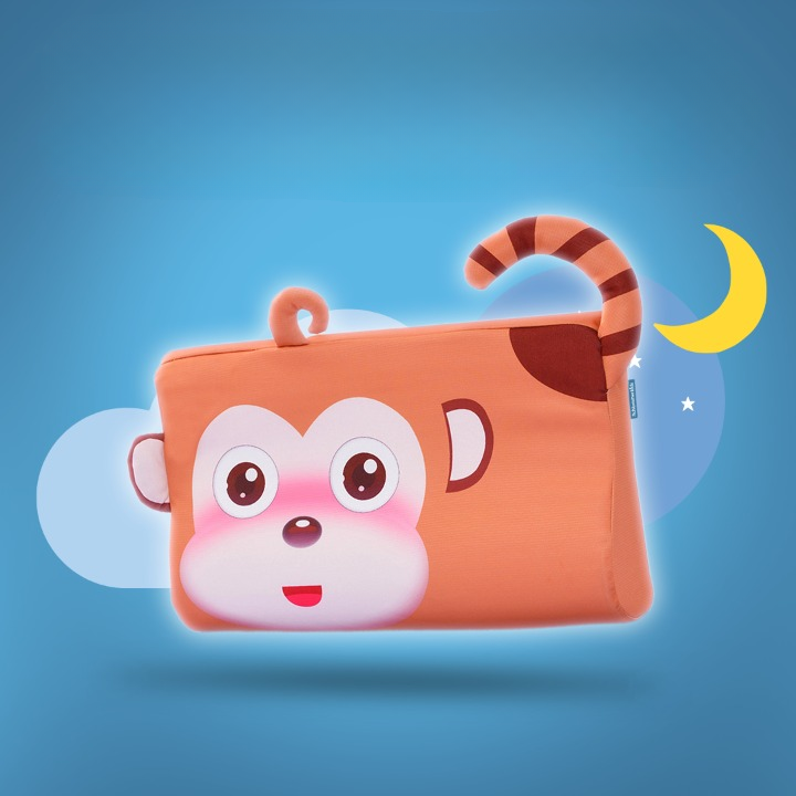 Children's neck pillow with ergonomic support – available in animal designs