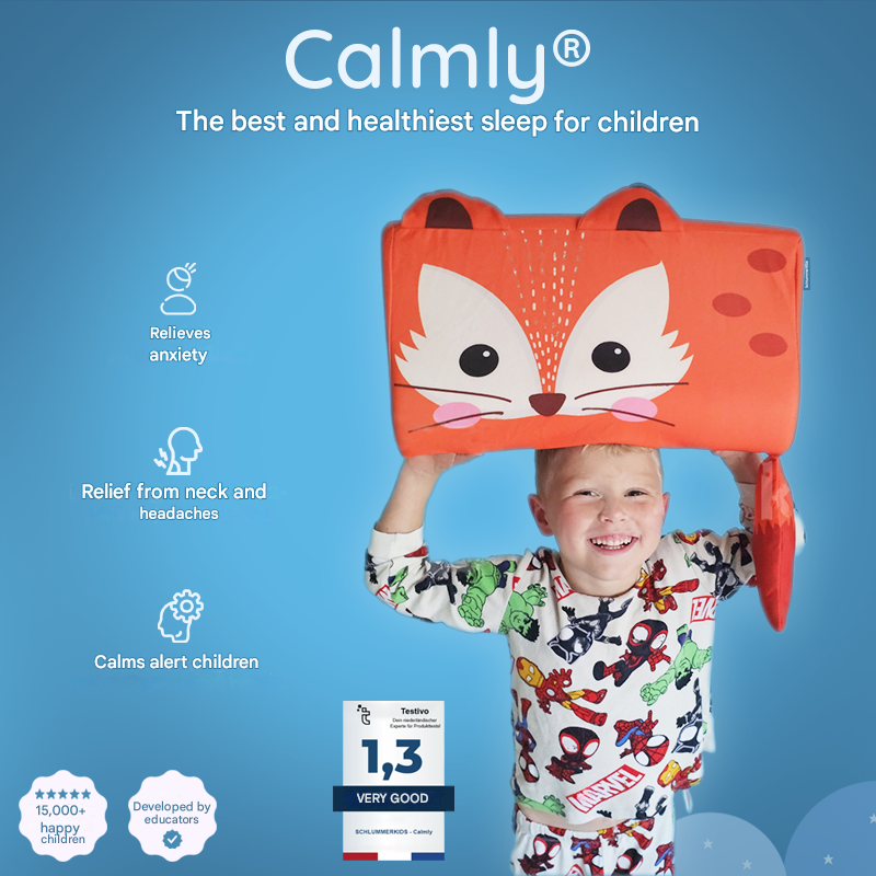 Children's neck pillow with ergonomic support – available in animal designs