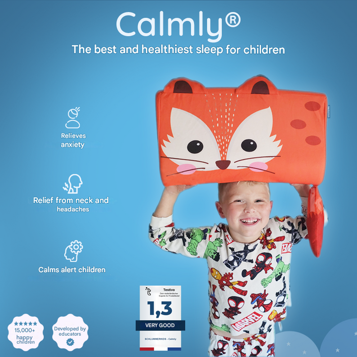 Children's neck pillow with ergonomic support – available in animal designs