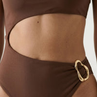 One-Shoulder Cut-Out Swimsuit - Asymora