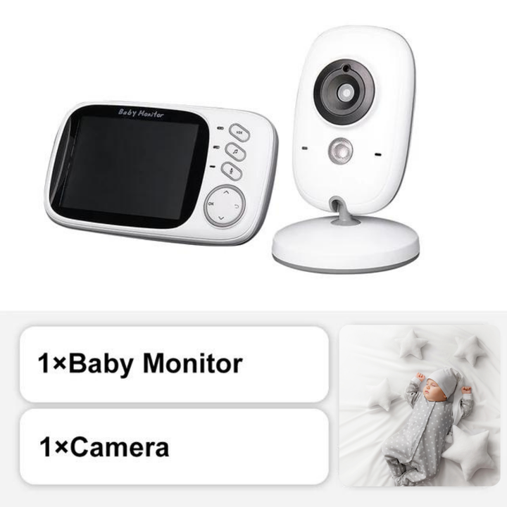 Baby monitoring with night vision and two-way audio – including temperature display.