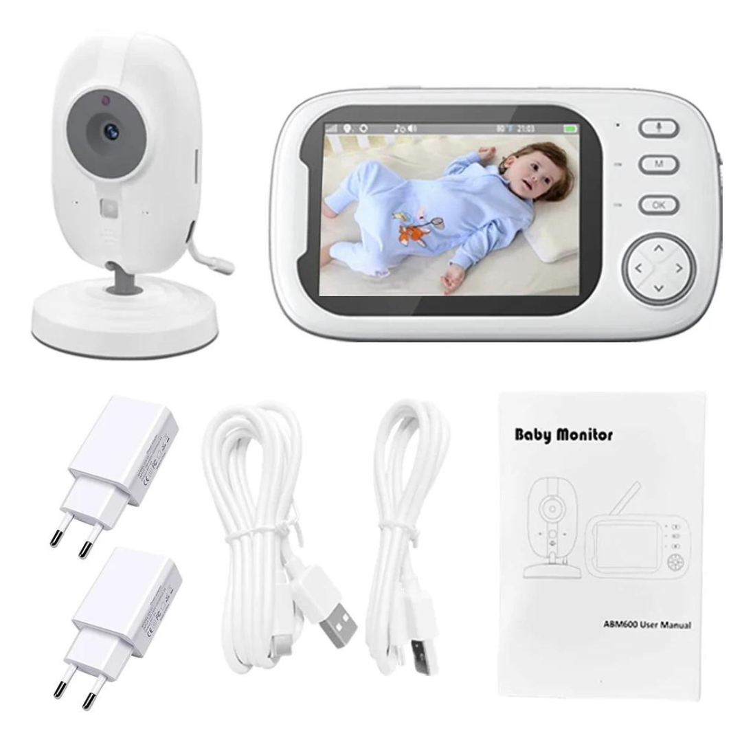 Baby monitoring with night vision and two-way audio – including temperature display.