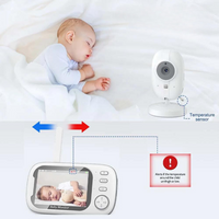 Baby monitoring with night vision and two-way audio – including temperature display.