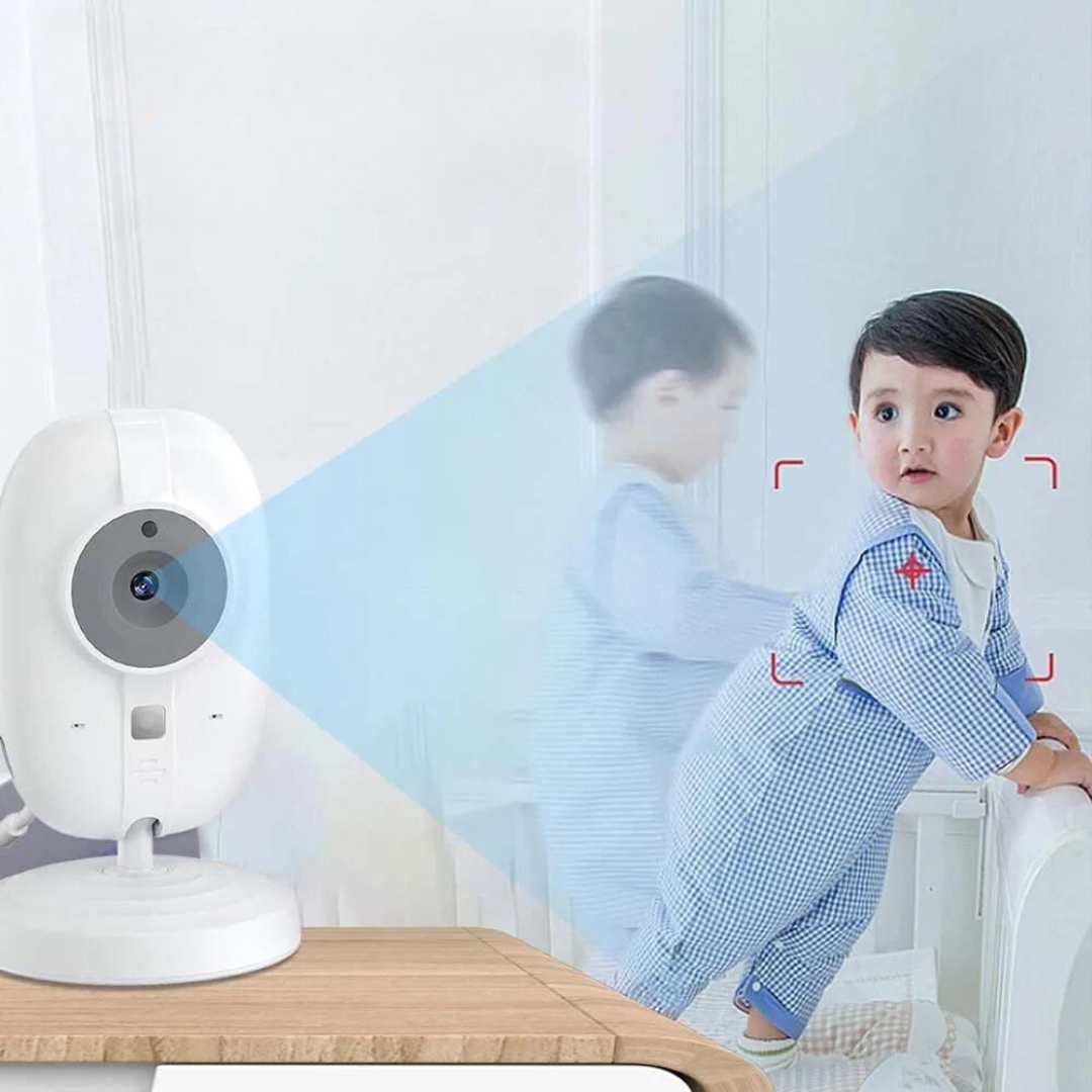 Baby monitoring with night vision and two-way audio – including temperature display.