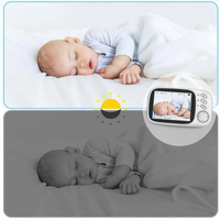 Baby monitoring with night vision and two-way audio – including temperature display.