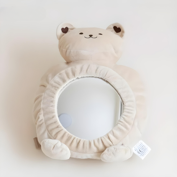 Back-seat mirror with bear motif for babies – Safe view of the back seat