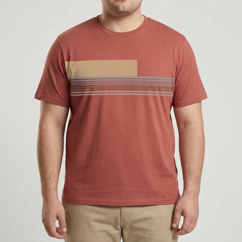 Oversized Color-Block Crew Neck Tee - Jesse
