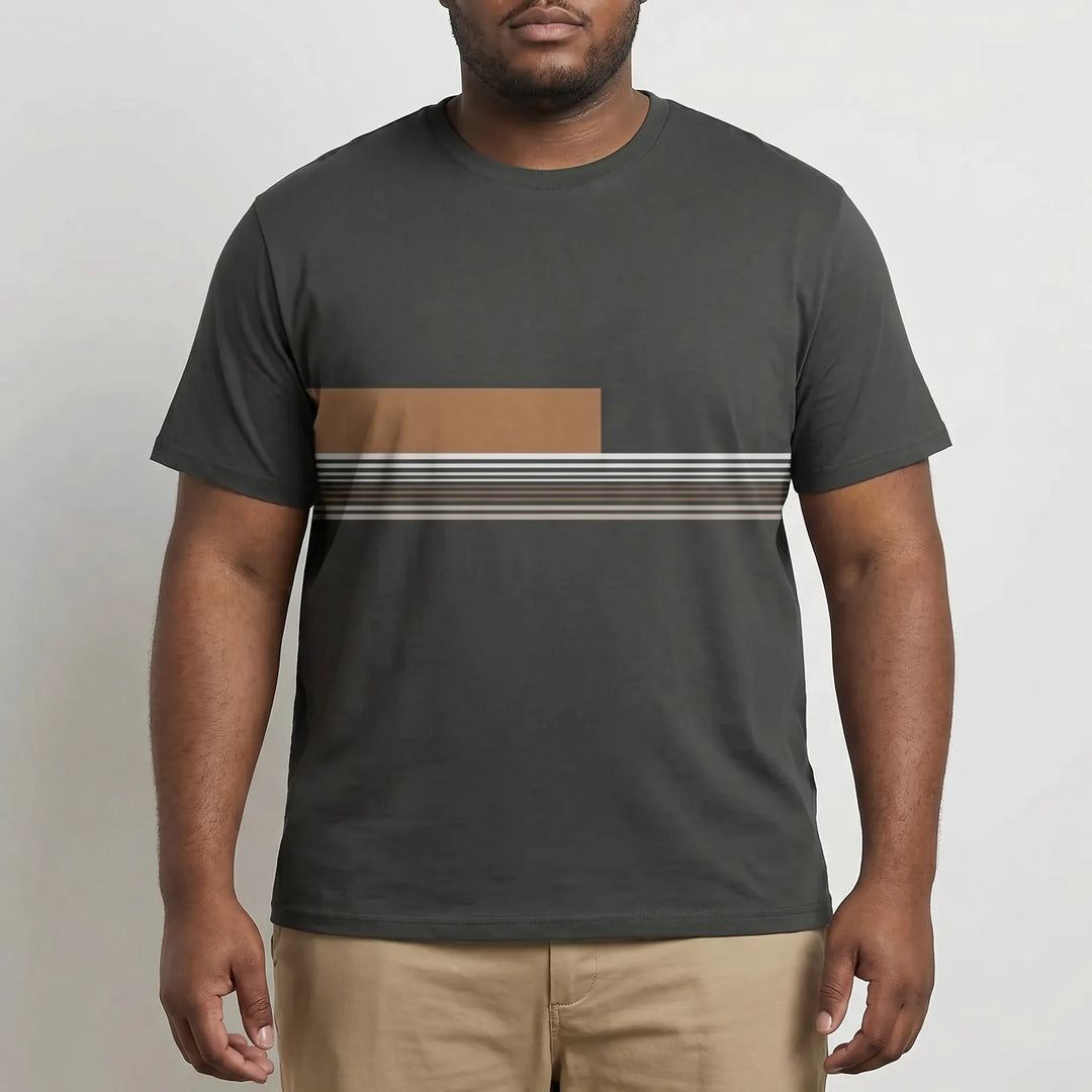 Oversized Color-Block Crew Neck Tee - Jesse