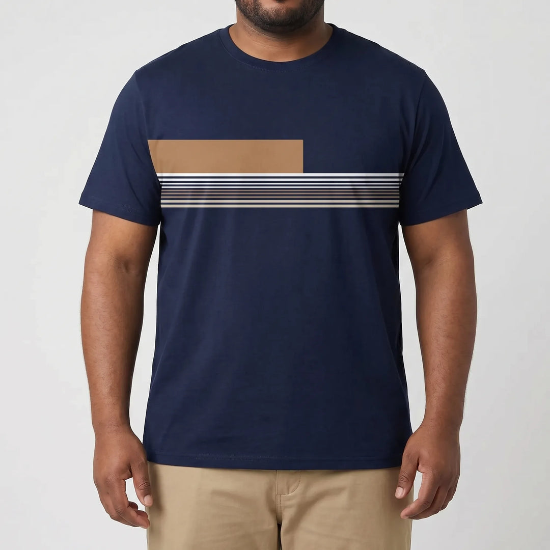 Oversized Color-Block Crew Neck Tee - Jesse