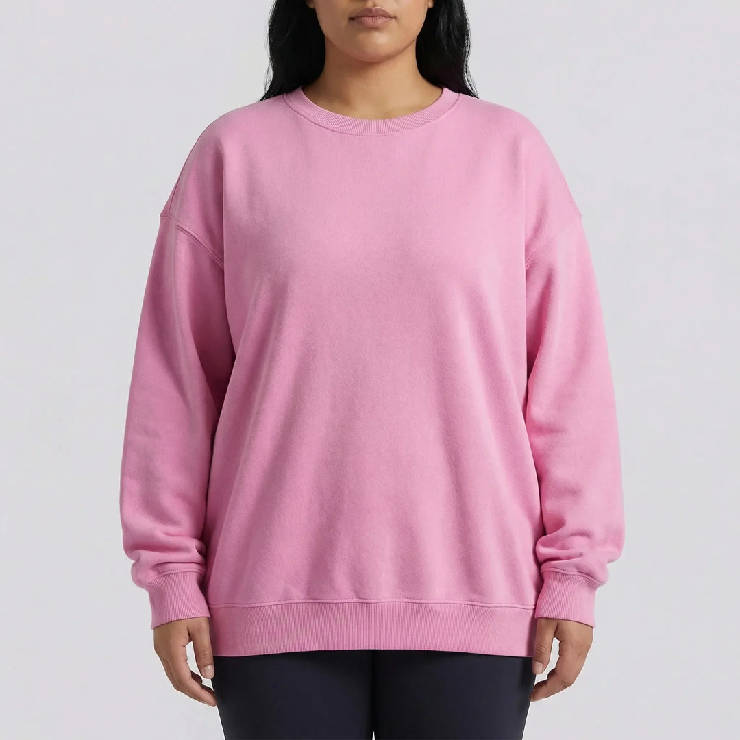 Oversized Crew Neck Pullover Sweatshirt - Christy