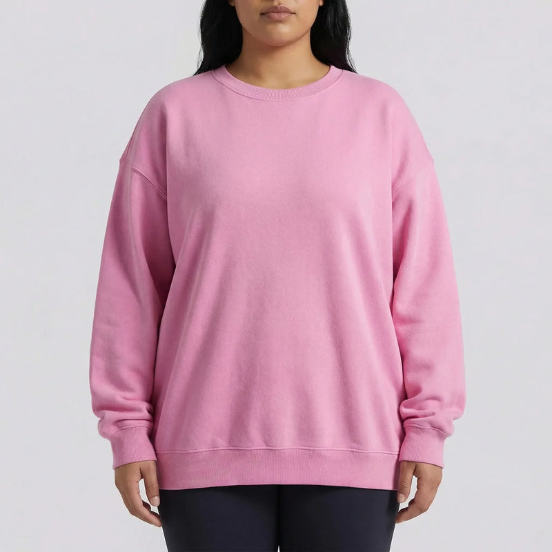 Oversized Crew Neck Pullover Sweatshirt - Christy