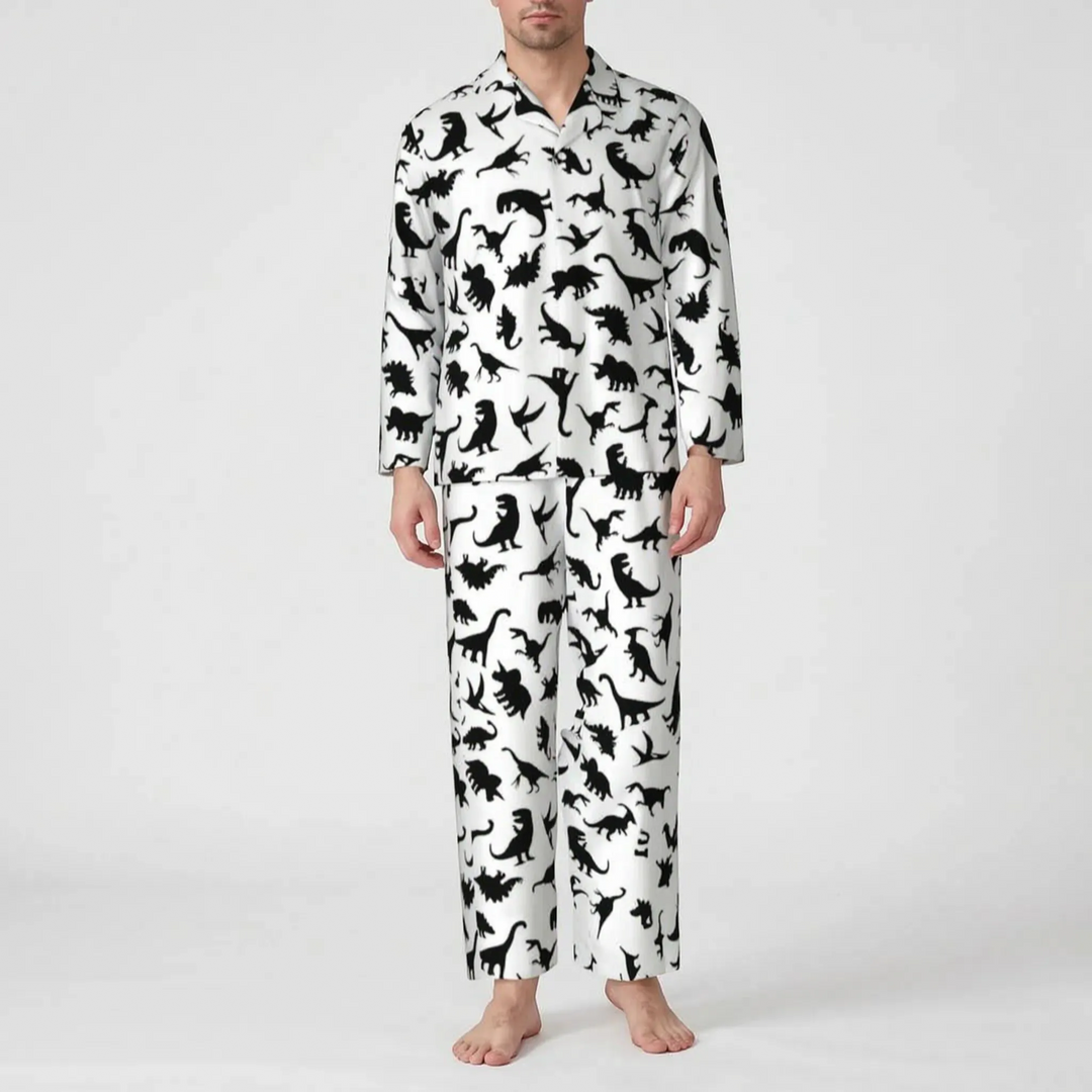 Oversized Dinosaur Print Mens Pyjamas - Joe