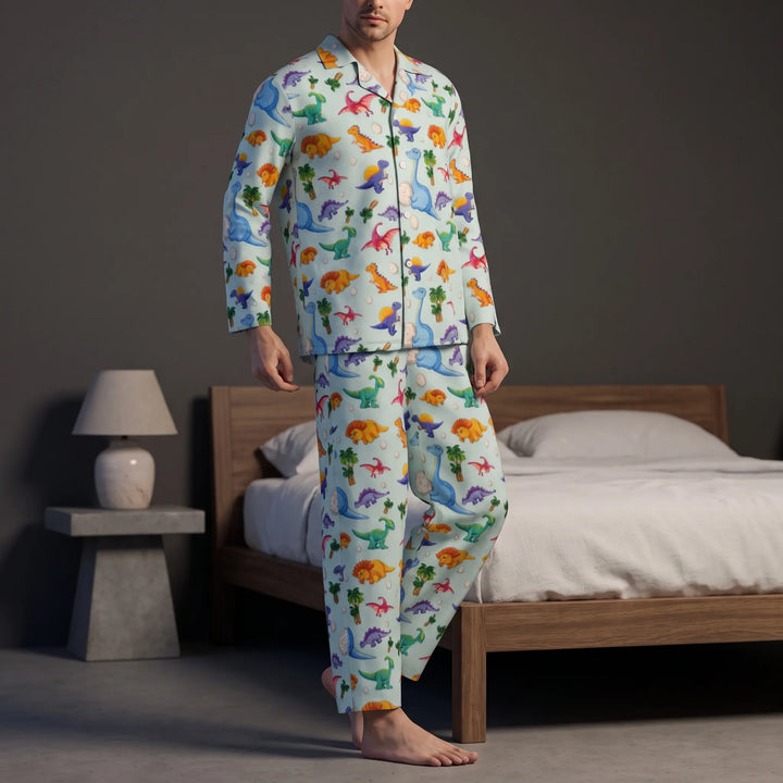 Oversized Dinosaur Print Mens Pyjamas - Joe