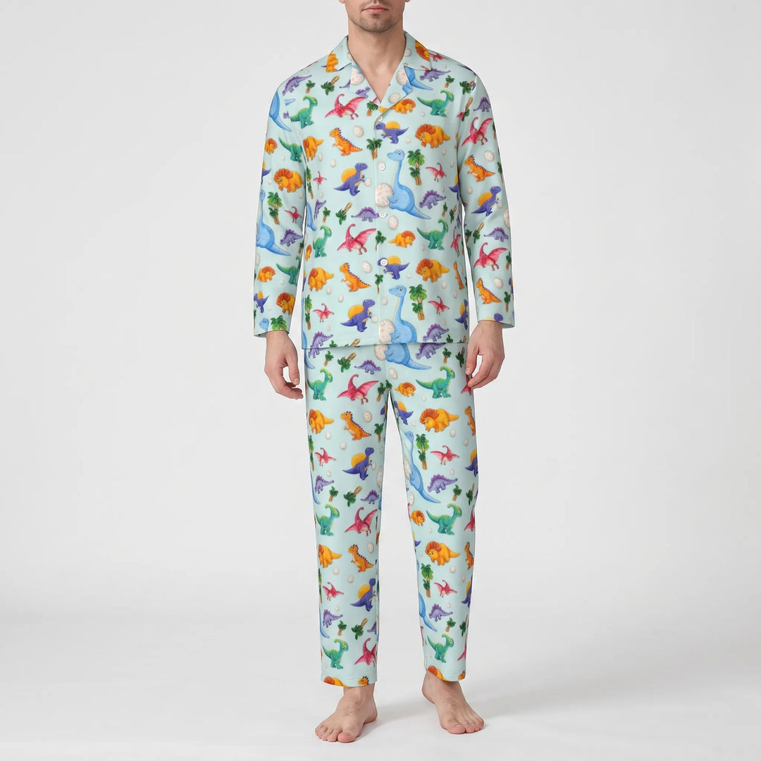 Oversized Dinosaur Print Mens Pyjamas - Joe