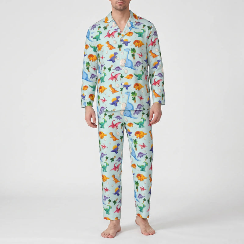 Oversized Dinosaur Print Mens Pyjamas - Joe