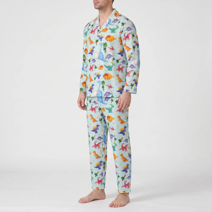 Oversized Dinosaur Print Mens Pyjamas - Joe