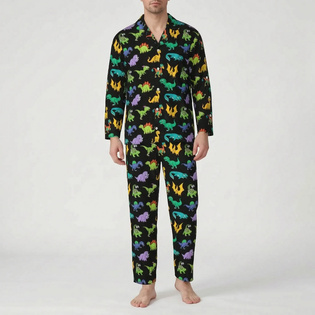 Oversized Dinosaur Print Mens Pyjamas - Joe