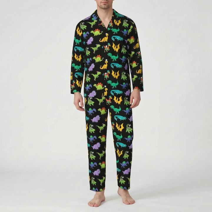 Oversized Dinosaur Print Mens Pyjamas - Joe