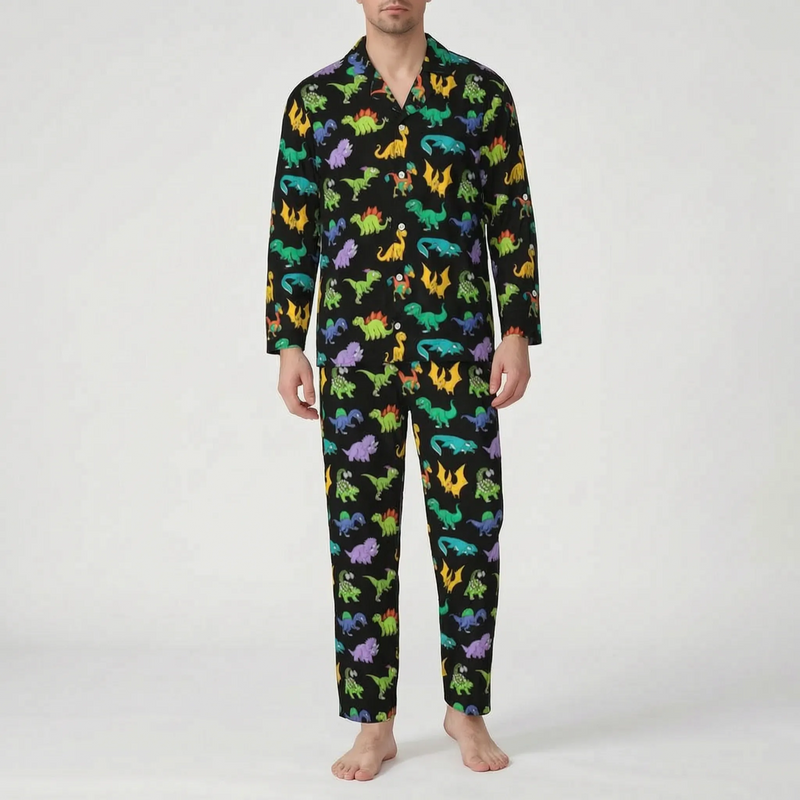 Oversized Dinosaur Print Mens Pyjamas - Joe