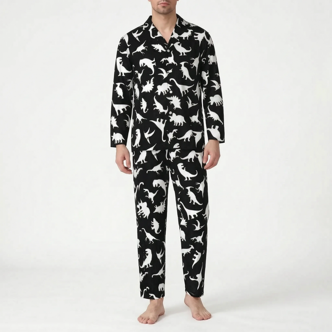 Oversized Dinosaur Print Mens Pyjamas - Joe
