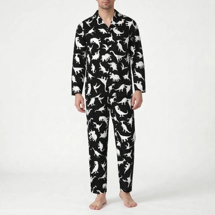 Oversized Dinosaur Print Mens Pyjamas - Joe