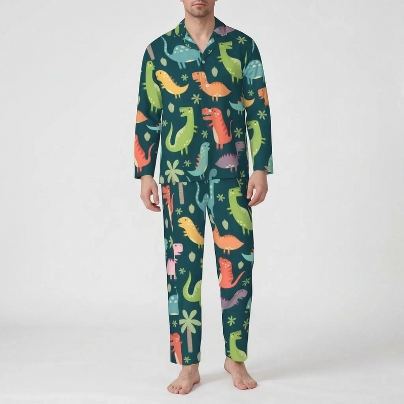 Oversized Dinosaur Print Mens Pyjamas - Joe