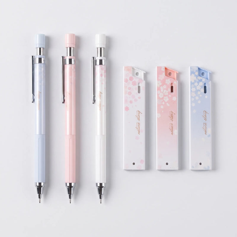 Pastel Floral Patterned Mechanical Pencil Set - Florascribe