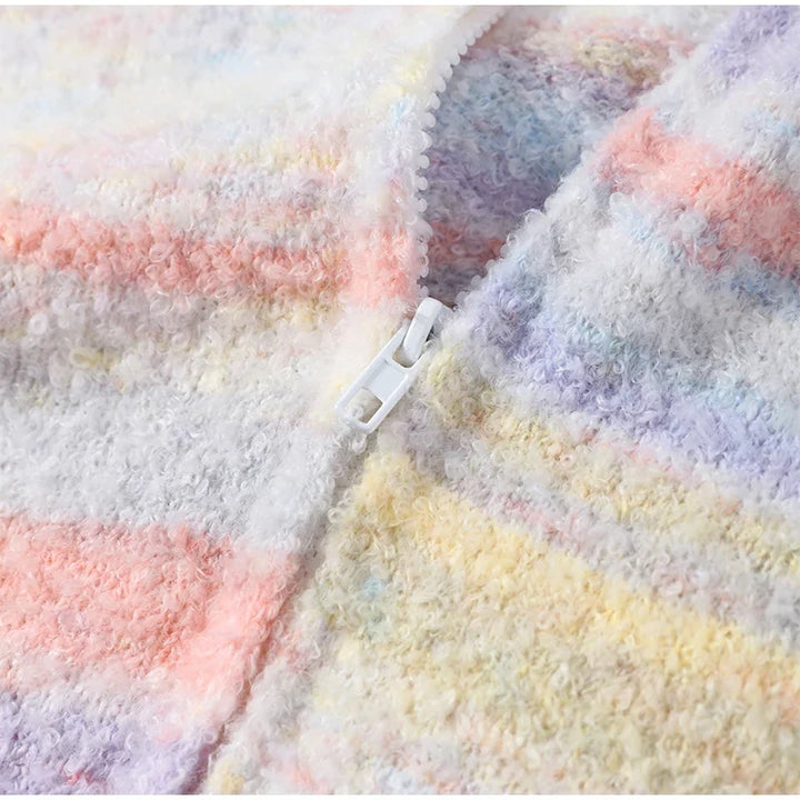 Pastel Striped Zip-Up Jacket - Patricia