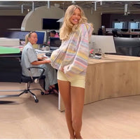 Pastel Striped Zip-Up Jacket - Patricia