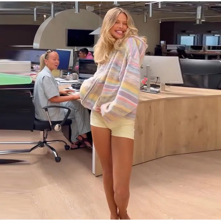 Pastel Striped Zip-Up Jacket - Patricia