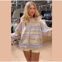 Pastel Striped Zip-Up Jacket - Patricia