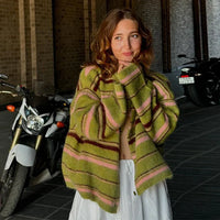 Pastel Striped Zip-Up Jacket - Patricia