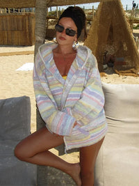 Pastel Striped Zip-Up Jacket - Patricia