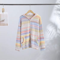 Pastel Striped Zip-Up Jacket - Patricia
