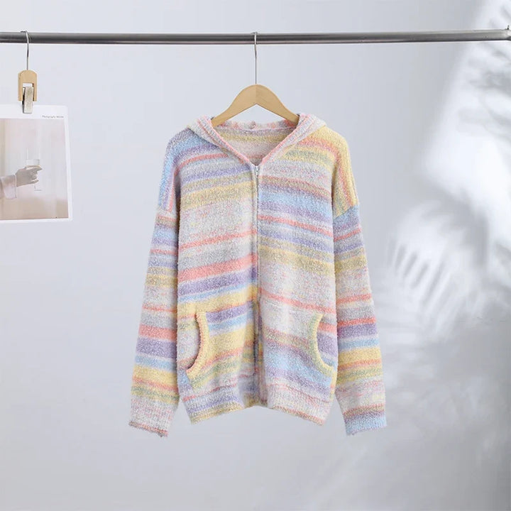 Pastel Striped Zip-Up Jacket - Patricia