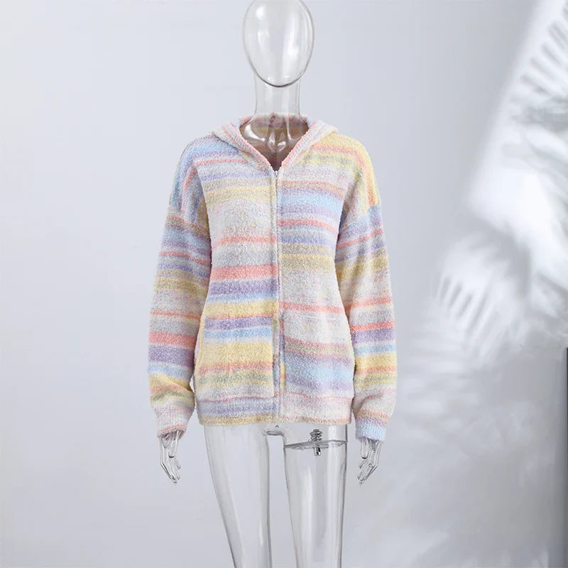 Pastel Striped Zip-Up Jacket - Patricia
