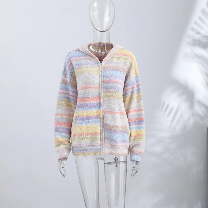 Pastel Striped Zip-Up Jacket - Patricia