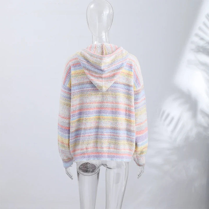Pastel Striped Zip-Up Jacket - Patricia