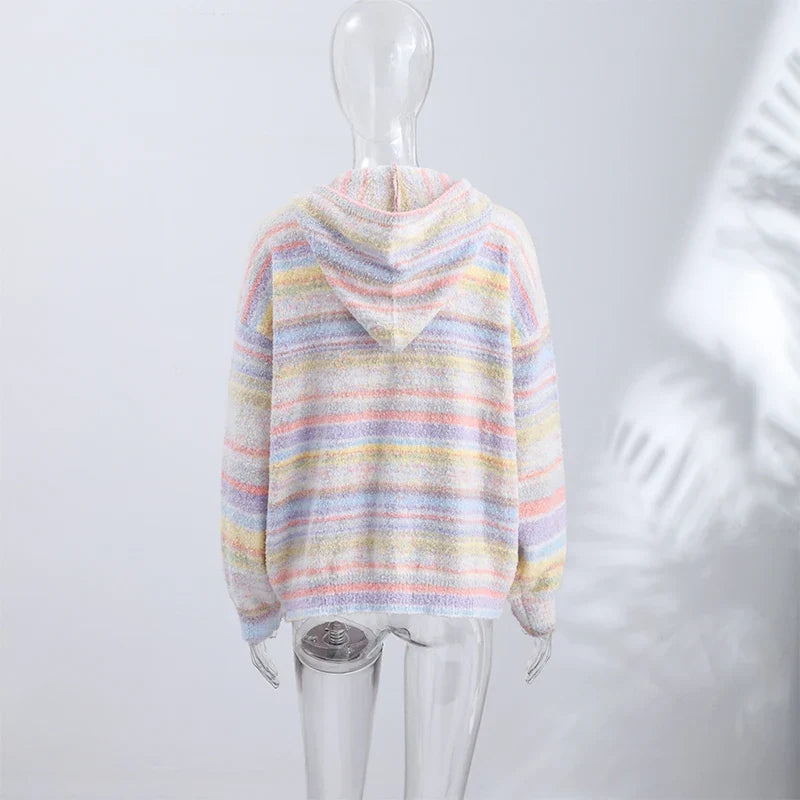 Pastel Striped Zip-Up Jacket - Patricia