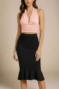 Pink Halter Neckline Top - Carmen