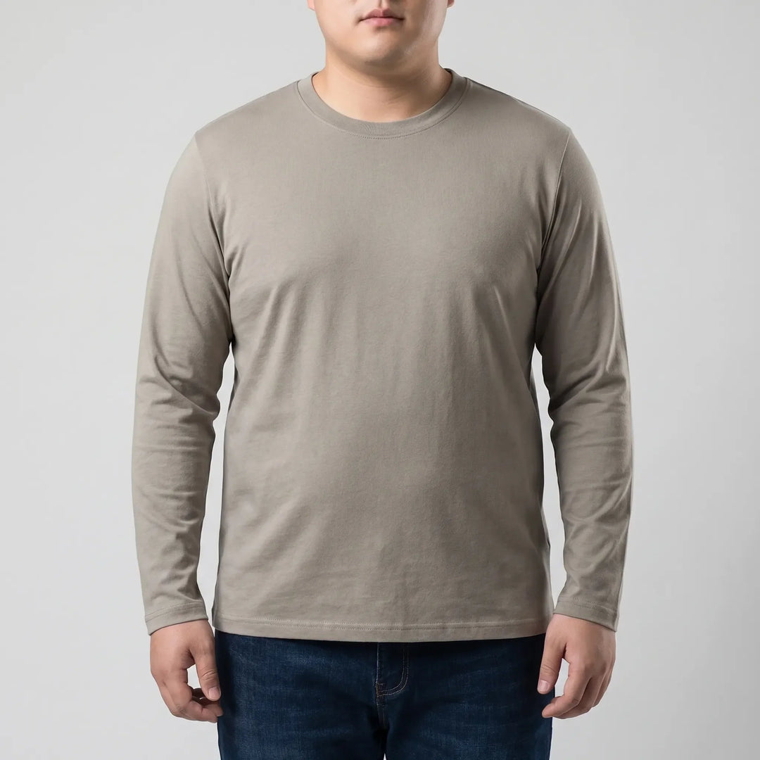 Plain Long Sleeve Crew Neck Tee - Josh