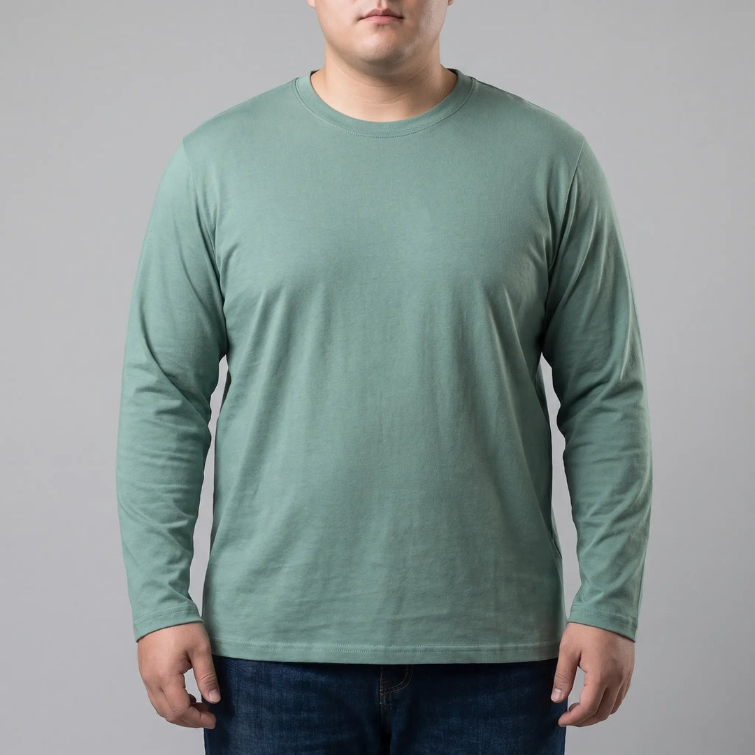 Plain Long Sleeve Crew Neck Tee - Josh