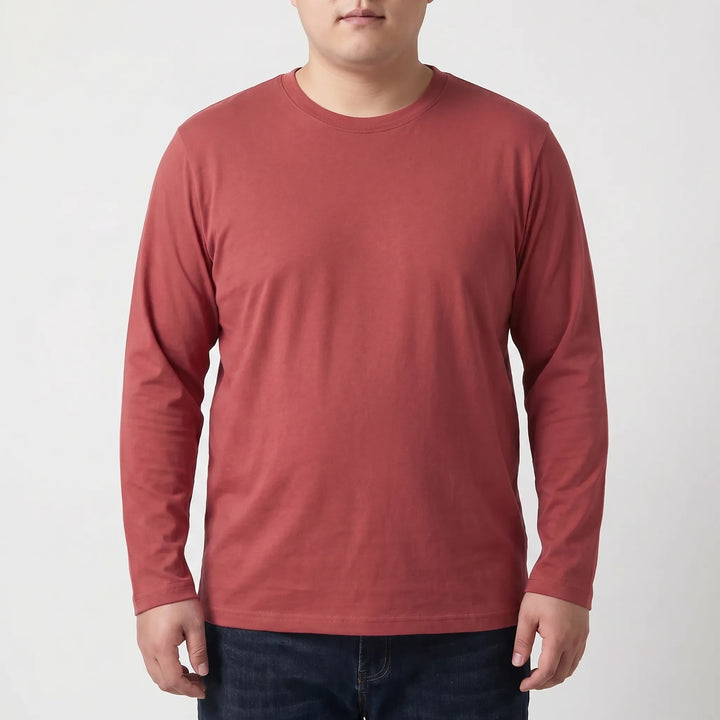 Plain Long Sleeve Crew Neck Tee - Josh