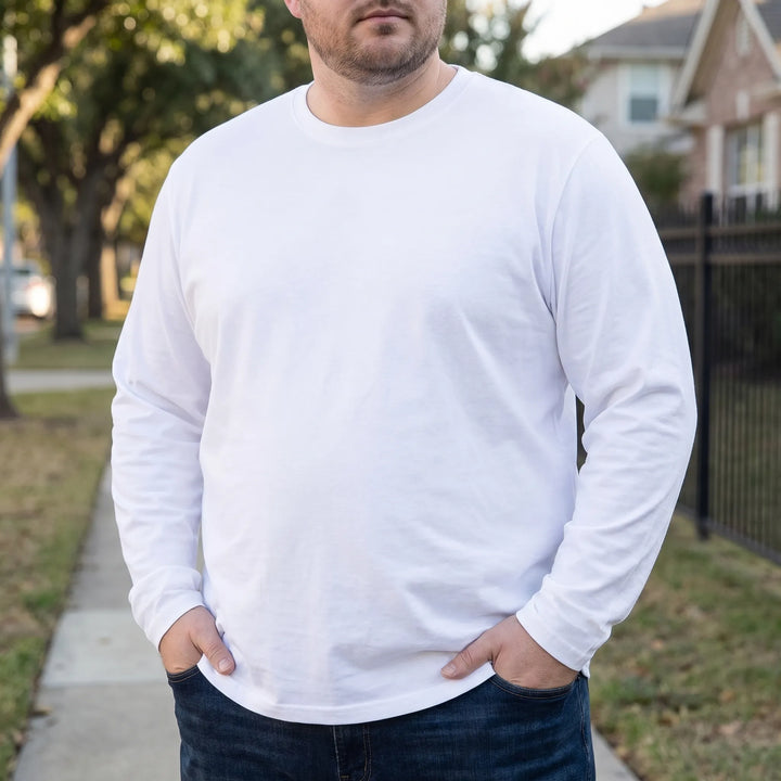 Plain Long Sleeve Crew Neck Tee - Josh