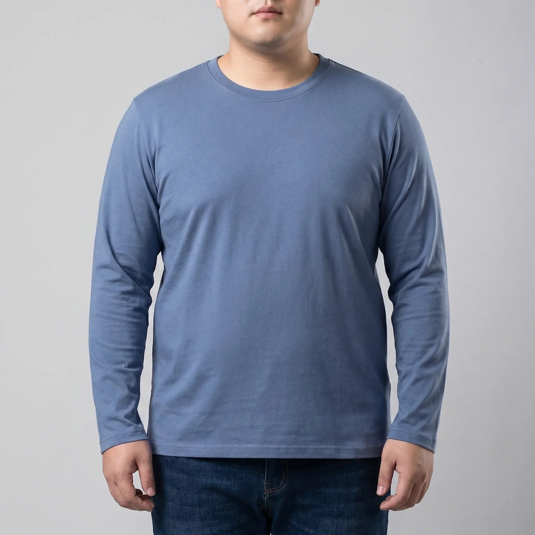 Plain Long Sleeve Crew Neck Tee - Josh