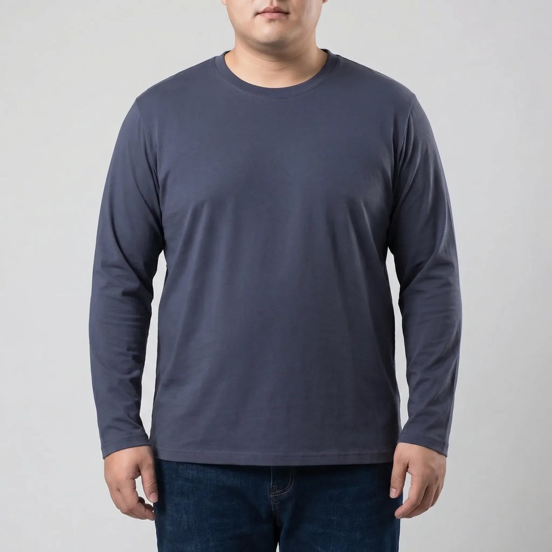 Plain Long Sleeve Crew Neck Tee - Josh