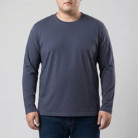 Plain Long Sleeve Crew Neck Tee - Josh