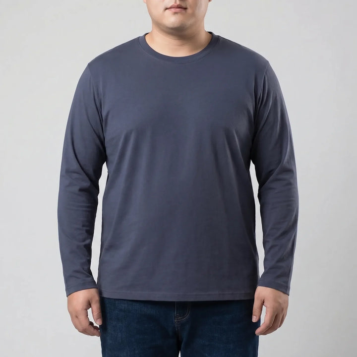 Plain Long Sleeve Crew Neck Tee - Josh